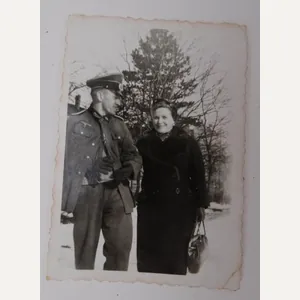 a nice picture of a German soldier and a woman