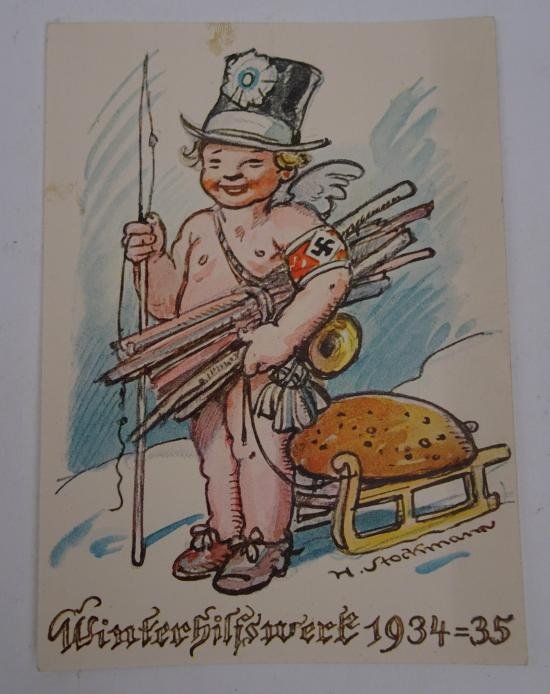 german ww2 winter help postcard — image 2