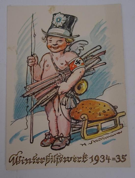 german ww2 winter help postcard — image 3
