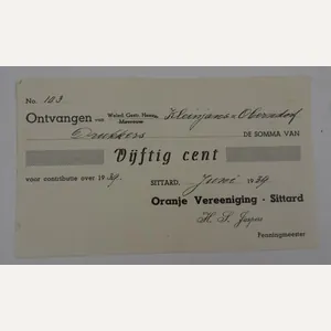 a dutch ww2 donation money received voucher