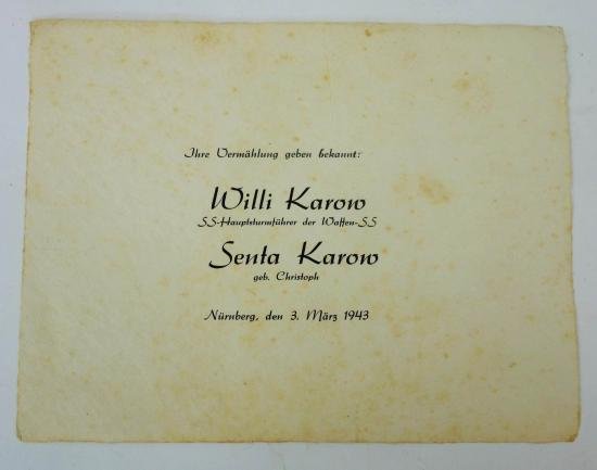 a german ww2 waffen ss wedding card — image 2