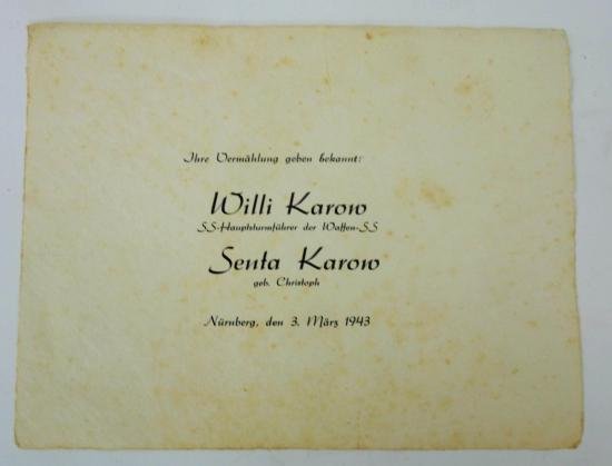 a german ww2 waffen ss wedding card — image 5