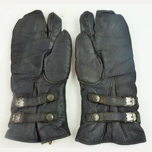 german ww2 period leather motorcyclists gloves
