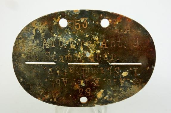 German Erkennungsmarke 1e 'Artillerie-Ersatz-Abteilung 9 '1 stammbattrie — image 3