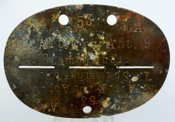 German Erkennungsmarke 1e 'Artillerie-Ersatz-Abteilung 9 '1 stammbattrie — image 5
