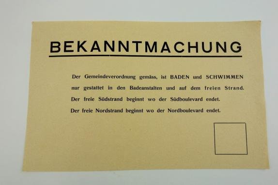 German announcement beach poster — image 2