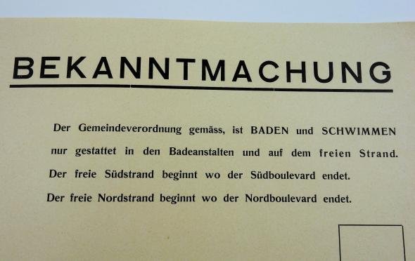 German announcement beach poster — image 3