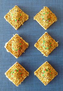 Army Captain's Set of Six Hand-embroidered Bullion Rank Pips for …