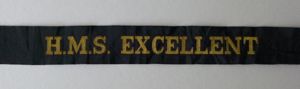 Royal Navy Ship's Cap-tally 'HMS Excellent'.