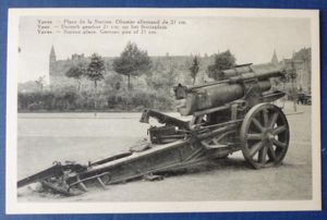Post-WW1 Postcard-photo of a German 21cm Field-gun on Display in …
