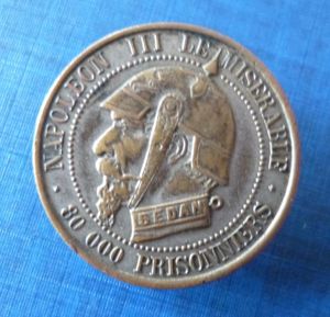 France : Satirical Coin / Lapel-badge Mocking the Deposed Napoleon …