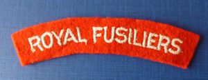 'Royal Fusiliers' Cloth Shoulder-title.