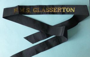 Royal Navy Ship's Cap-tally 'HMS Glasserton'.