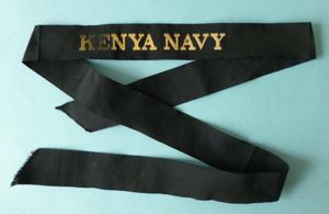 Kenya : Royal Navy-pattern Ship's Cap-tally 'Kenya Navy'.