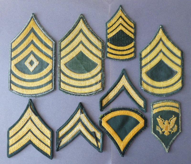USA : Group of Nine 1957-pattern Army NCO rank-armbadges. — image 2