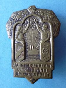 Weimar Republic : German Donation Badge from 1925 commemorating 1000years …