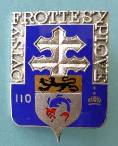 France : Army 110th Infantry Regiment (110e Régiment d'Infanterie) Enamelled …