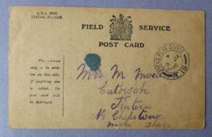 WW1 Field-Service Post-card dated January 1916.