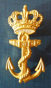 Denmark : Royal Danish Naval Academy Student's Cap-badge.