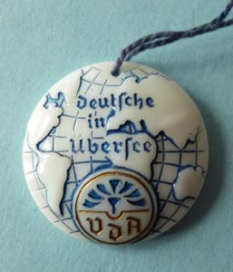 Third Reich : Porcelain Pendant Donation Token for the VDA.