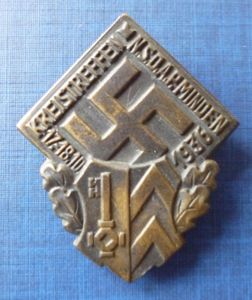 Third Reich : 'Kreistreffen, Minden NSDAP 17-18.10.1936' Rally-badge.