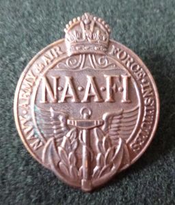 NAAFI (Navy, Army & Air Force Institute) Bronze King's crown …