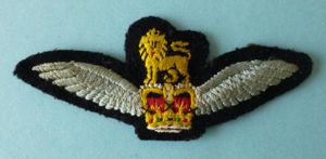 Army Pilot's 'wings' (Queen's crown) for Working-dress.