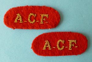Pair of Army Cadet Force 'ACF' Mess-dress Shoulder-titles.