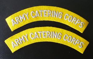 Pair of 'Army Catering Corps' Machine-embroidered Shoulder titles.