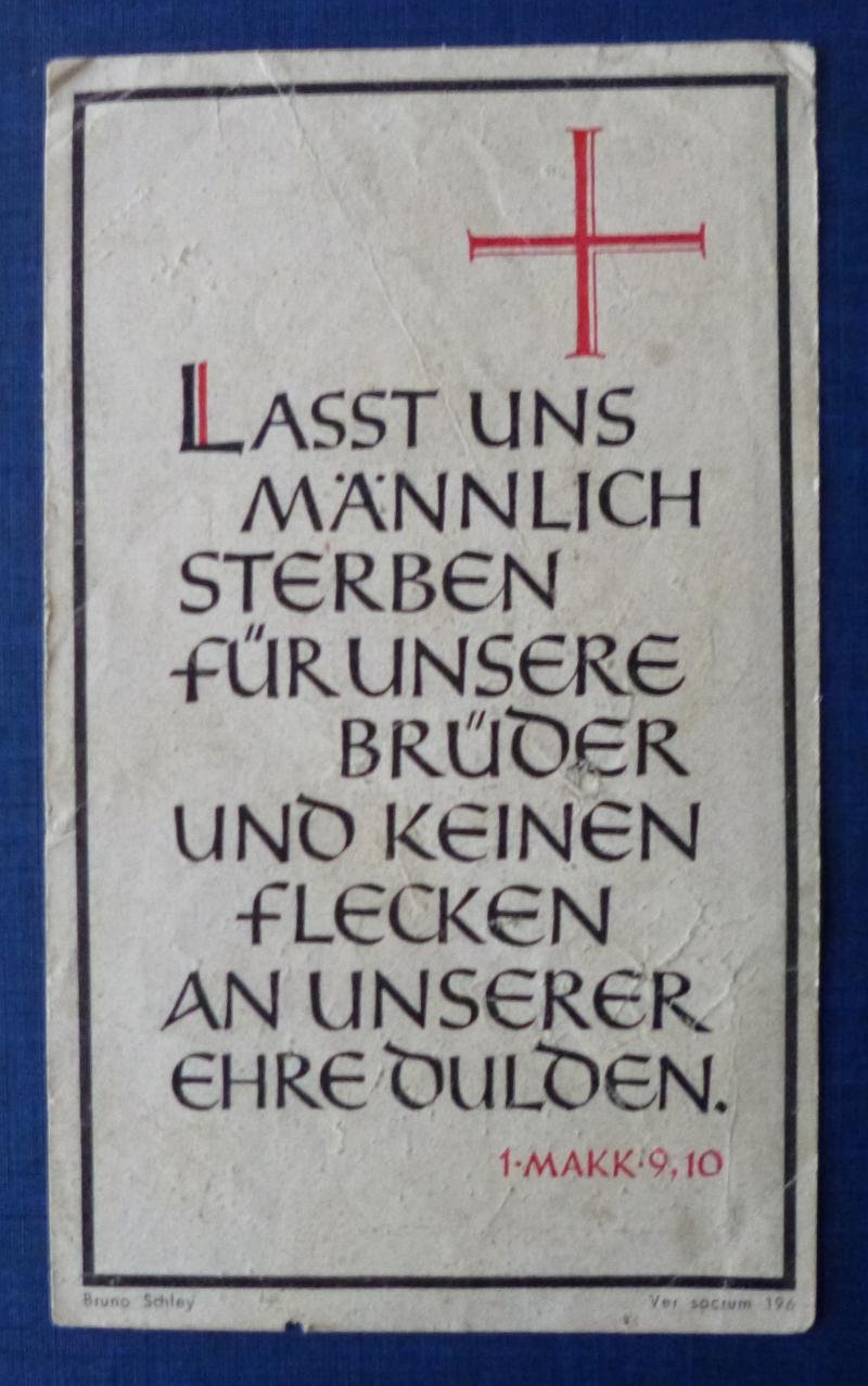 Third Reich : Army Casualty Memorial Card. — image 2