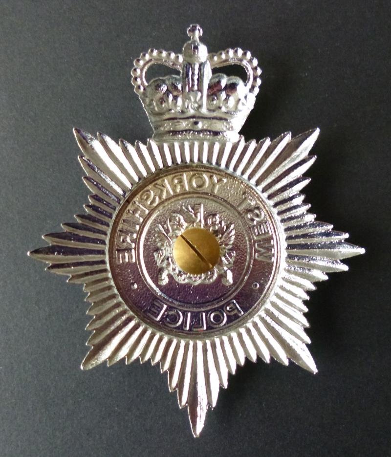 'West Yorkshire Police' Queen's crown Police Helmet-plate. — image 2