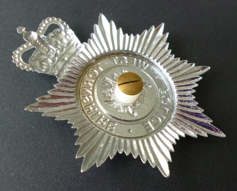 'West Yorkshire Police' Queen's crown Police Helmet-plate. — image 3
