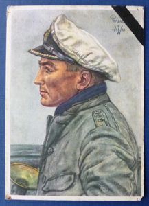 Third Reich : Willrich Postcard of Kriegsmarine Kapitänleutnant Günther Prien.