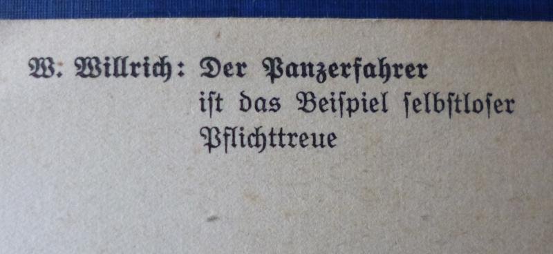 Third Reich : Willrich Postcard of Der Panzerfahrer (The Tank Driver). — image 3