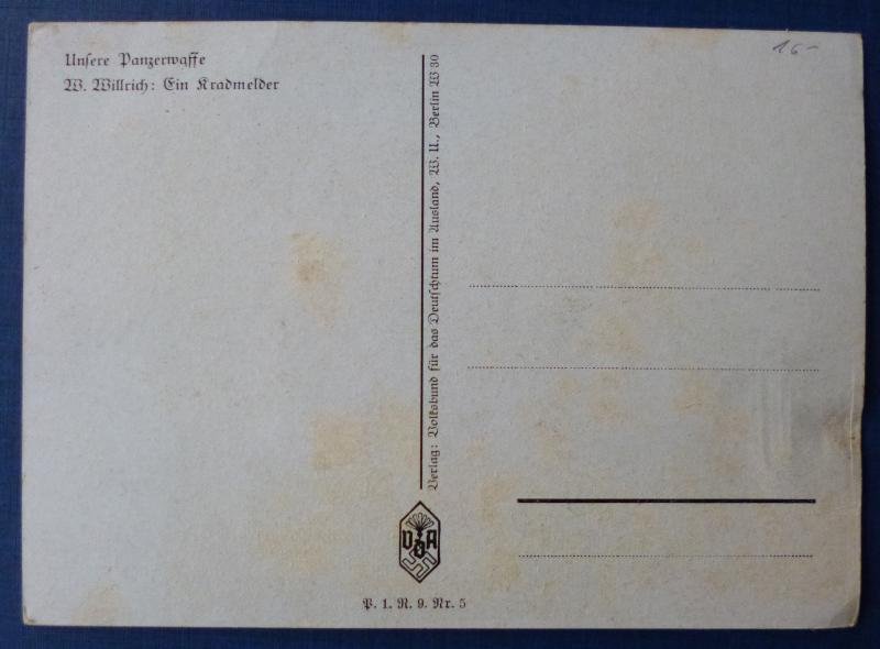 Third Reich : Willrich Postcard of a typical Kradmelder. — image 2