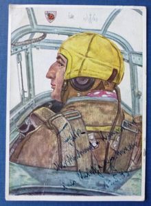 Third Reich : Autographed Willrich Postcard of Luftwaffe Hauptmann Wolfgang …