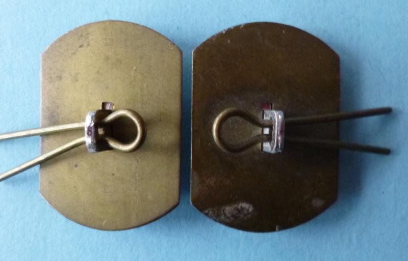 Royal Engineers Pair of Staybrite OR's Collar-badges. — image 2