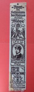 Imperial : German WW1 Printed Silk Bookmark in the Vivat …