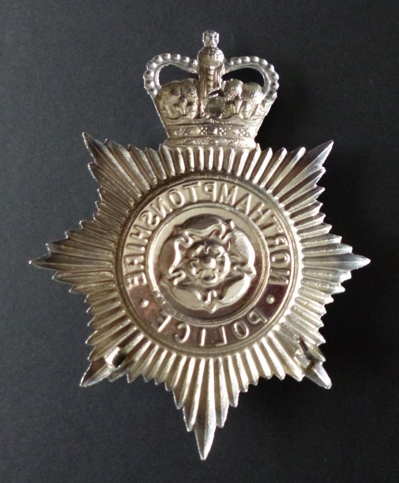 'Northamptonshire Police' Queen's crown Police Helmet-plate. — image 2