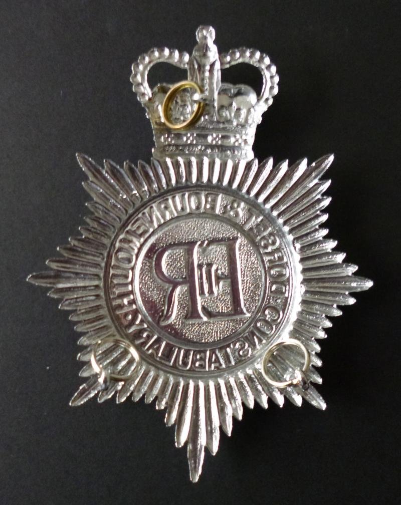 'Dorset & Bournemouth Constabulary' Queen's crown Police Helmet-plate. — image 2