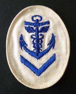 Third Reich : Kriegsmarine Machine-embroidered Summer-dress Rank Arm-badge for a …