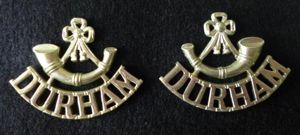 Durham Light Infantry Matched Pair of White-metal 'Durham' / Bugle …