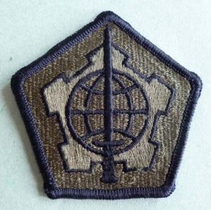 USA : Military Personnel Centre Shoulder Flash - Subdued version.