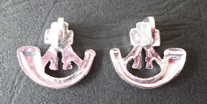 The Light Infantry Matched Pair of OR's  Staybrite Collar-badges — image 2