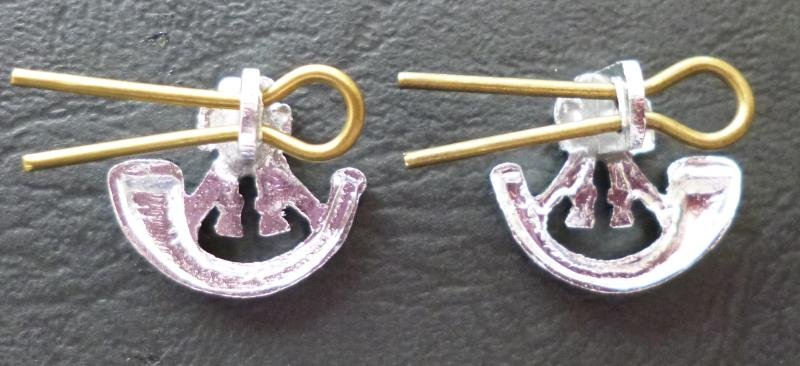 The Light Infantry Matched Pair of OR's  Staybrite Collar-badges — image 3