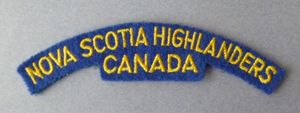 Canada : 'Nova Scotia Highlanders, Canada' Shoulder-title.