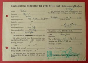Third Reich : Index card for Members of the Deutsches …