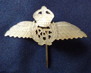 Royal Air Force Mother-of-pearl King's crown Pilot's Wings Sweetheart Stickpin …
