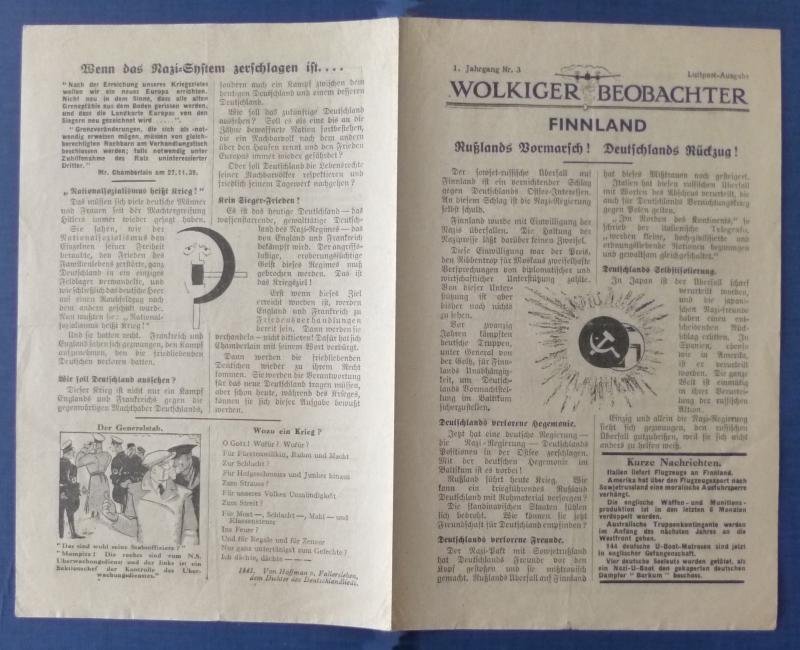 Third Reich : Allied Propaganda leaflet 'Wolkiger Beobachter'. — image 2