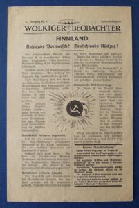 Third Reich : Allied Propaganda leaflet 'Wolkiger Beobachter'.